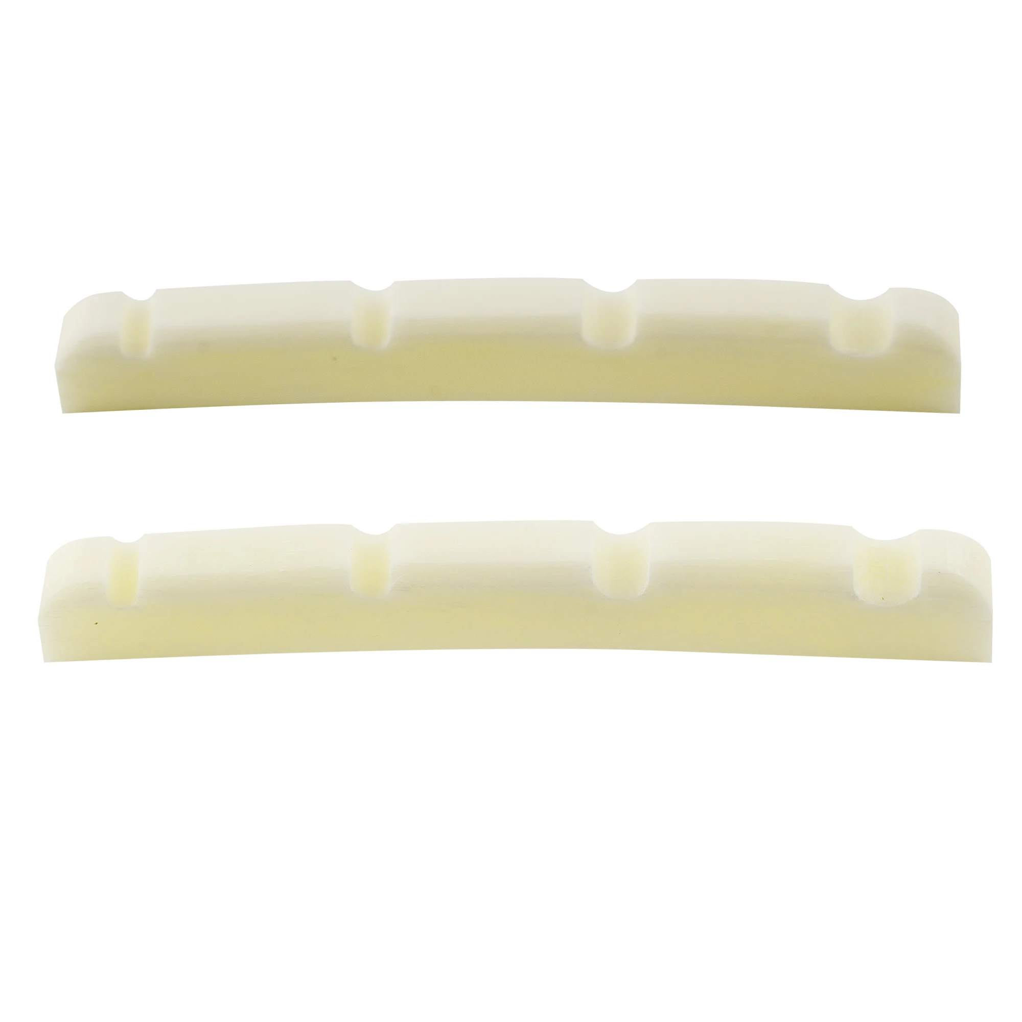 Musiclily Pro 39.47mm Slotted J Bass Bone Nut Curved Bottom for 4-String Fender Style Jazz Bass, Ivory (Set of 2)