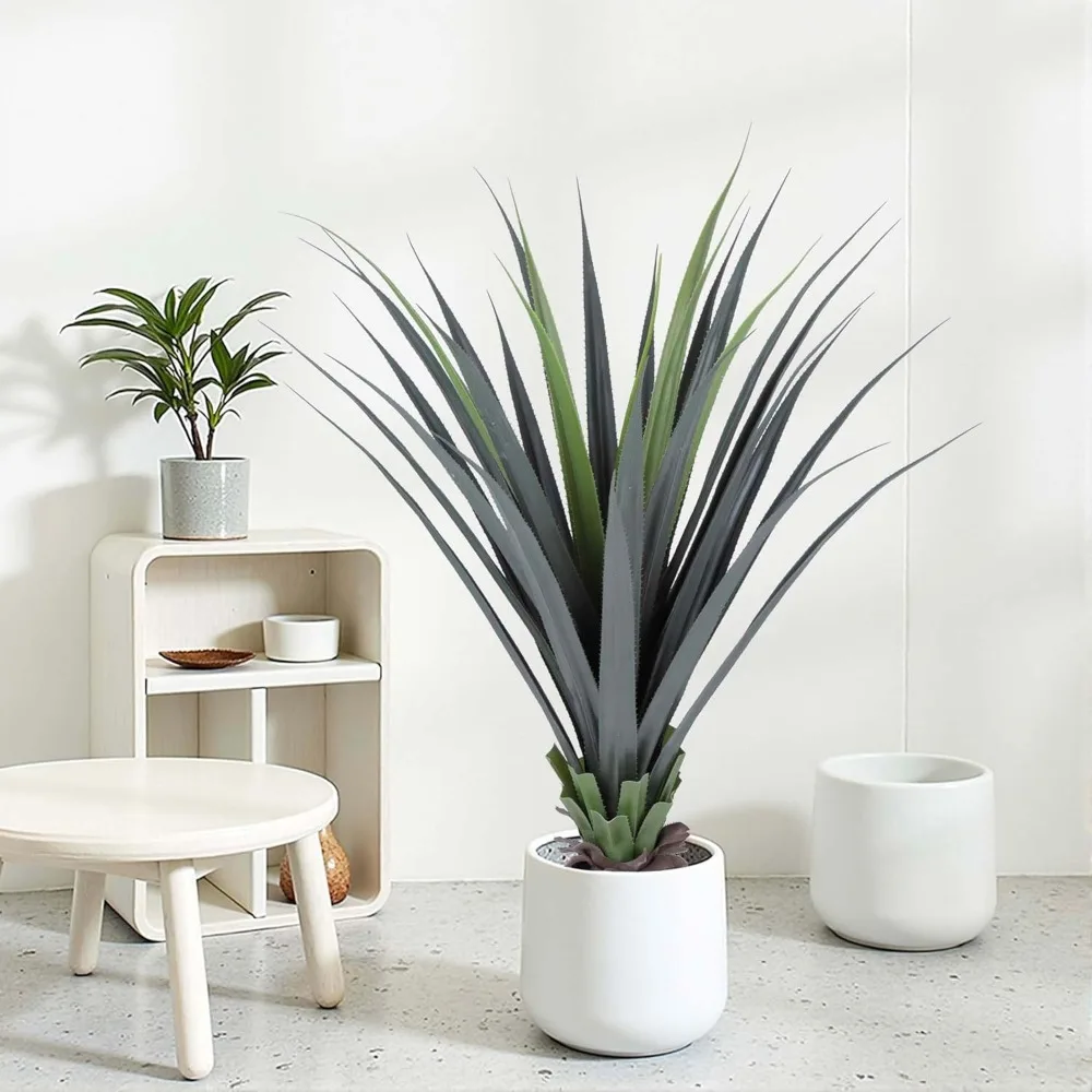 

44 Inch Artificial Agave Potted Plant for Home Office Garden Indoor and Outdoor Decoration, Fake Agave Plant (2PACK)