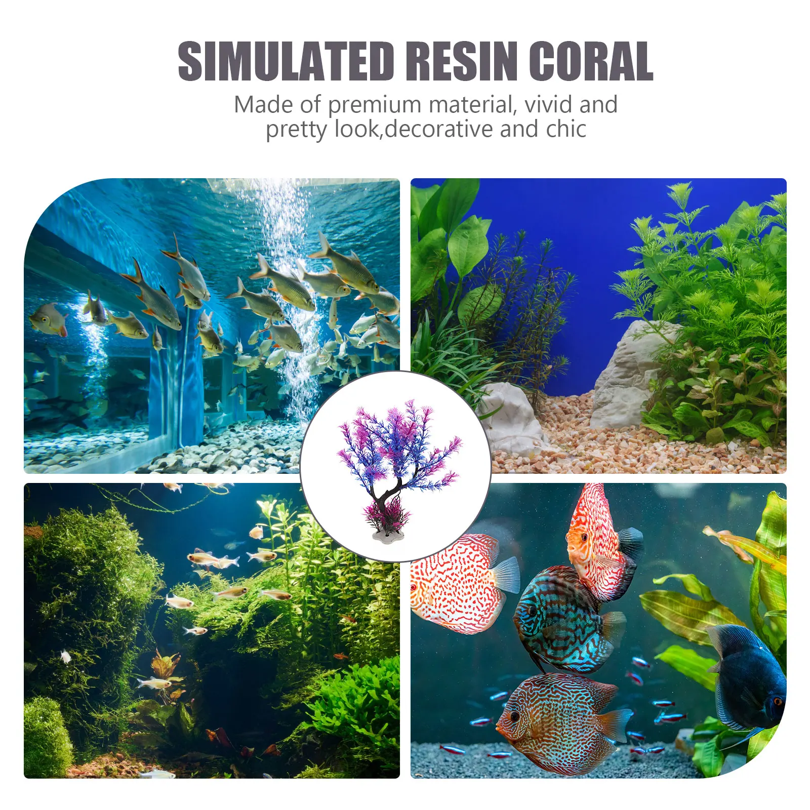 

Plastic Aquarium Decor Lifelike Artificial Plants for Fish Tank Landscaping Long Serving Life Vibrant Colors Terrarium