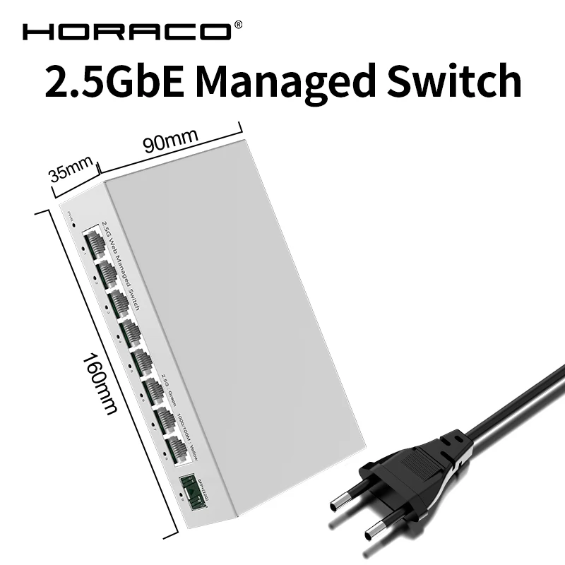 2.5GbE beheerde switch 8-poorts 2.5GBASE-T netwerkswitcher 10G SFP+ slot Uplink Web Managed Hub Internet Splitter Fanless