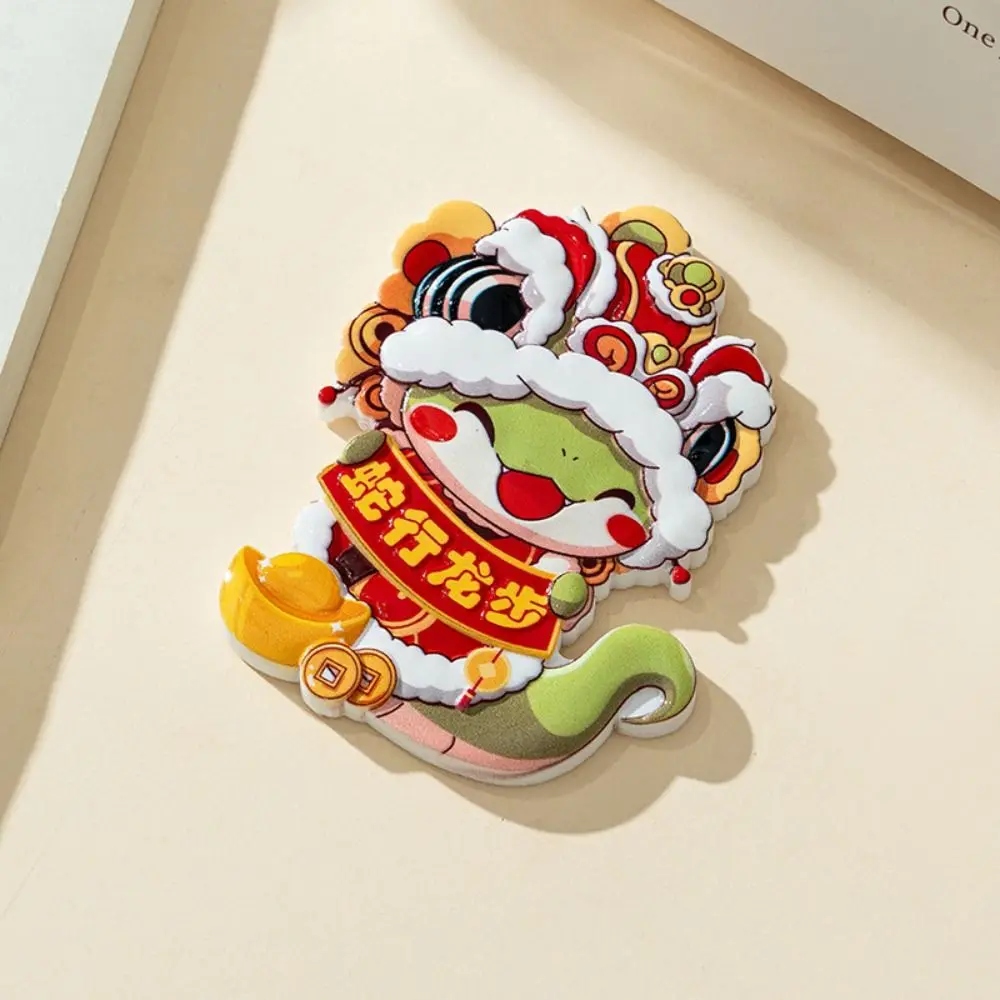 1/4pcs Resin Snake Year Refrigerator Sticker Cute Cartoon Spring Festival Couplet Exquisite Three-dimensional Fridge Magnets