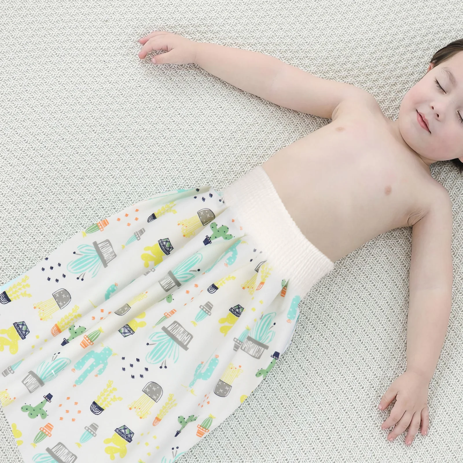 

1Pcs Baby Diaper Skirt High-Waist Absorbent Training Pants for Nighttime Nap Leak-Proof Design Soft Stretchy Fabric Foldable