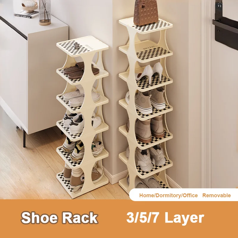 

Shoe Rack Home Doorway Multi-layer Shoe Cabinet Seam Office Dormitory Narrow Layered Entranceway Shoe Racks