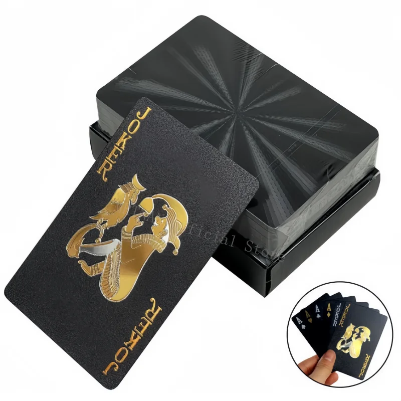 Gold Spielkarten Poker Spiel Deck Goldfolie Poker Set Plastik karte wasserdichte Karten Magie