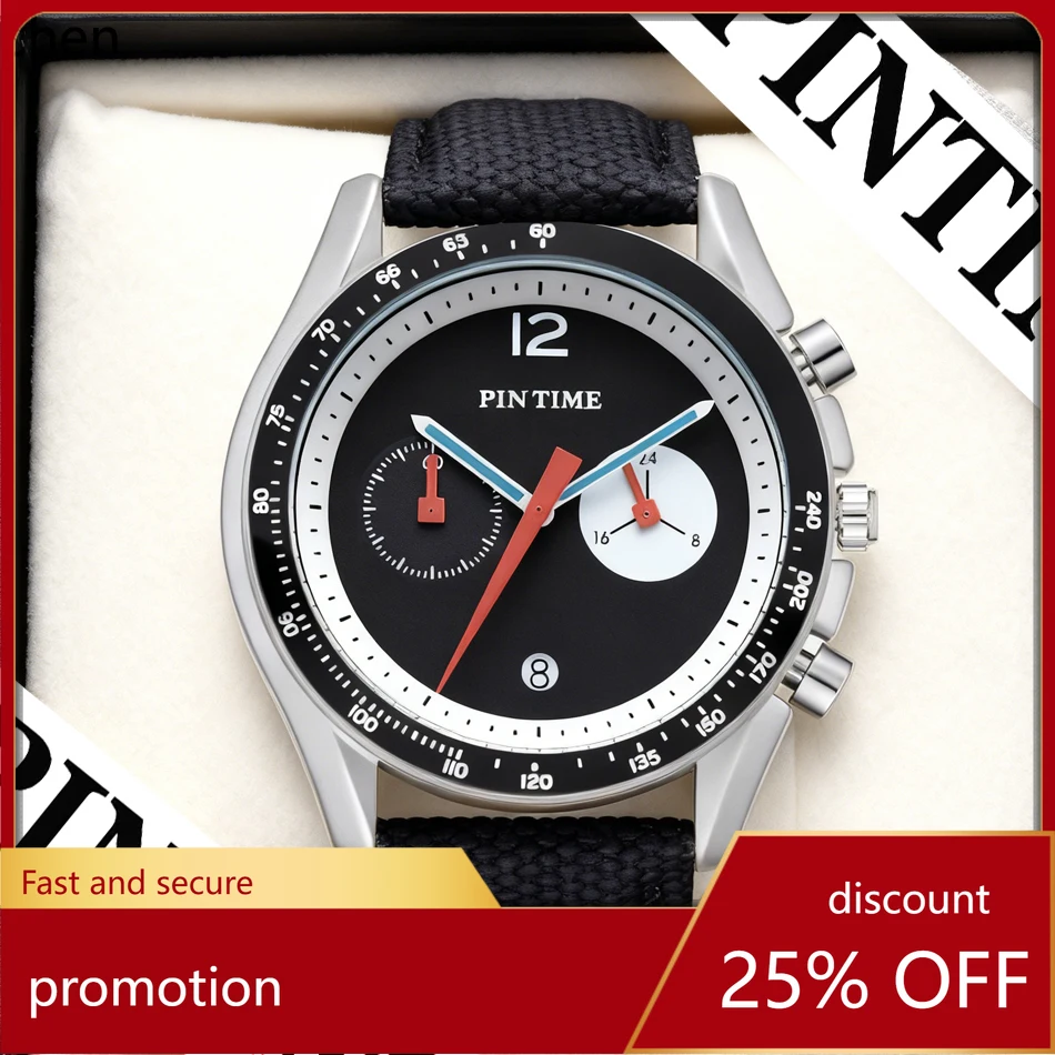 

YFY round men's sports watch stopwatch lightweight retro leather strap premium quartz watch waterproof men's watch