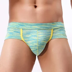 Men's Cotton Blend Low Waist Briefs Shorts Comfortable Printed Underwear Sexy Stretch Male U-Convex Pouch Panties Trunks