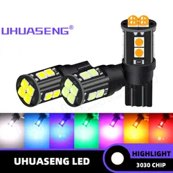 UHUASENG 2PCS W5W Bulb 5w5 T10 Led 194 3030 Interior License Plate Parking Dome Reading Signal Indicator Lamps Car Light 12V