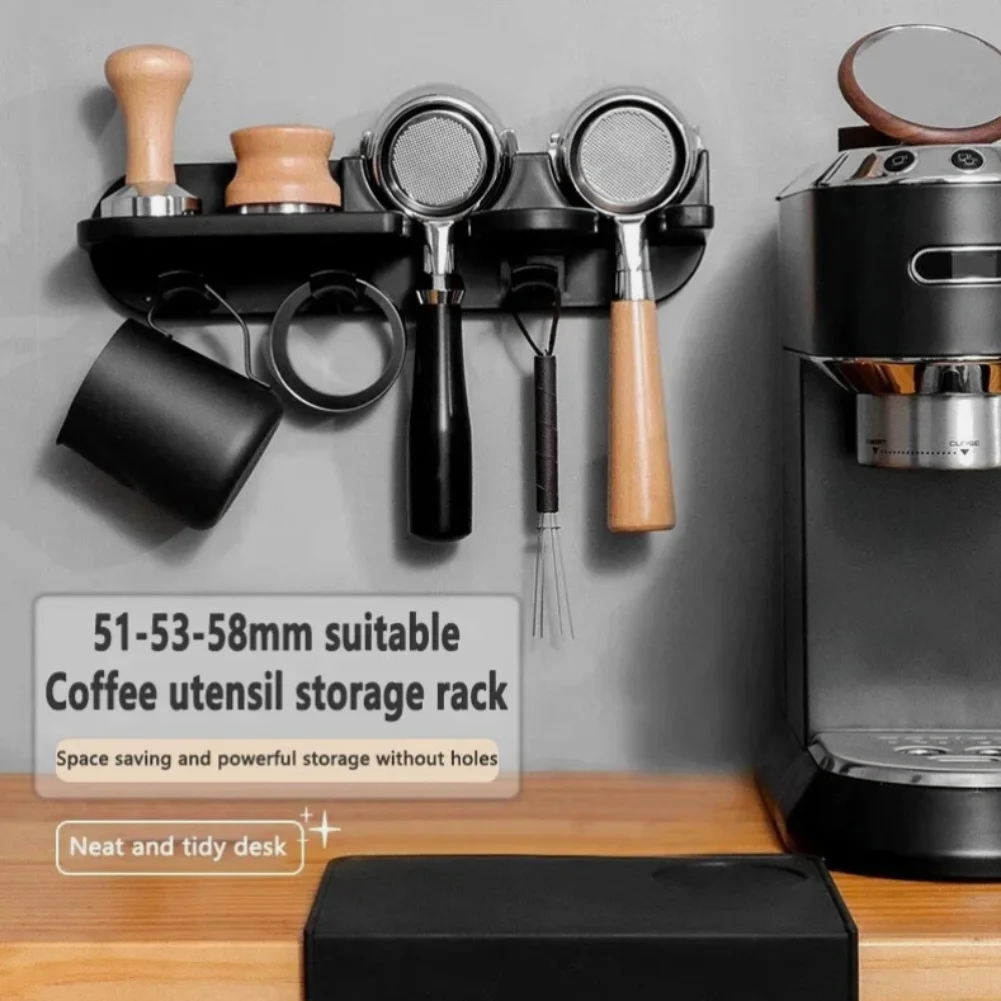 Self-Adhesive Wall Mount Filter Tool Holder Rack Espresso For Barista Filter Holder Coffee Filter Accessories Tools Wall Shelf