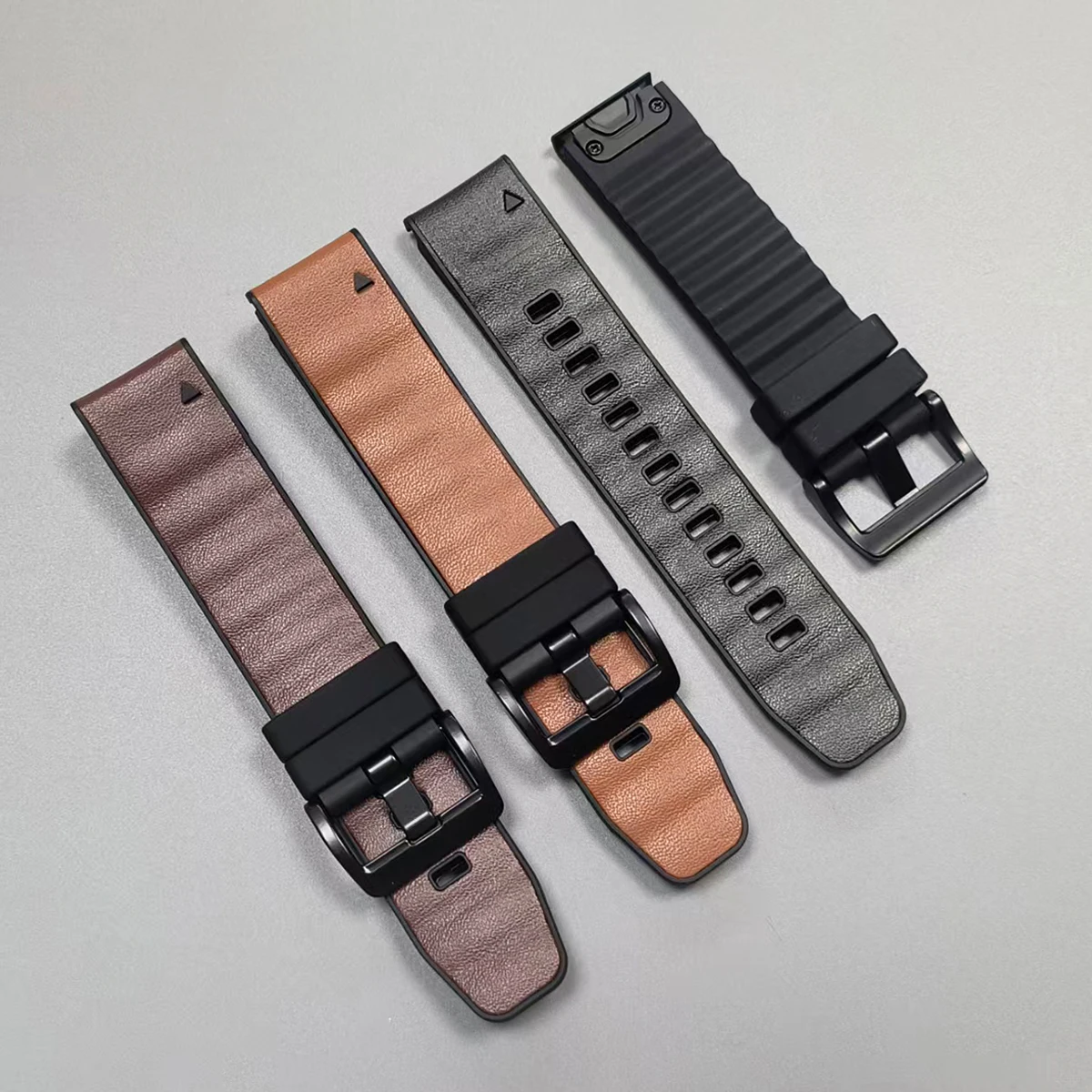 22mm 26mm Silikon-Lederarmband für Garmin Fenix 8 Pro 47mm 51mm E 7 7X 6X 6 5 5X/Enduro 3 2/Quatix 8 7 Quickfit Band Armband