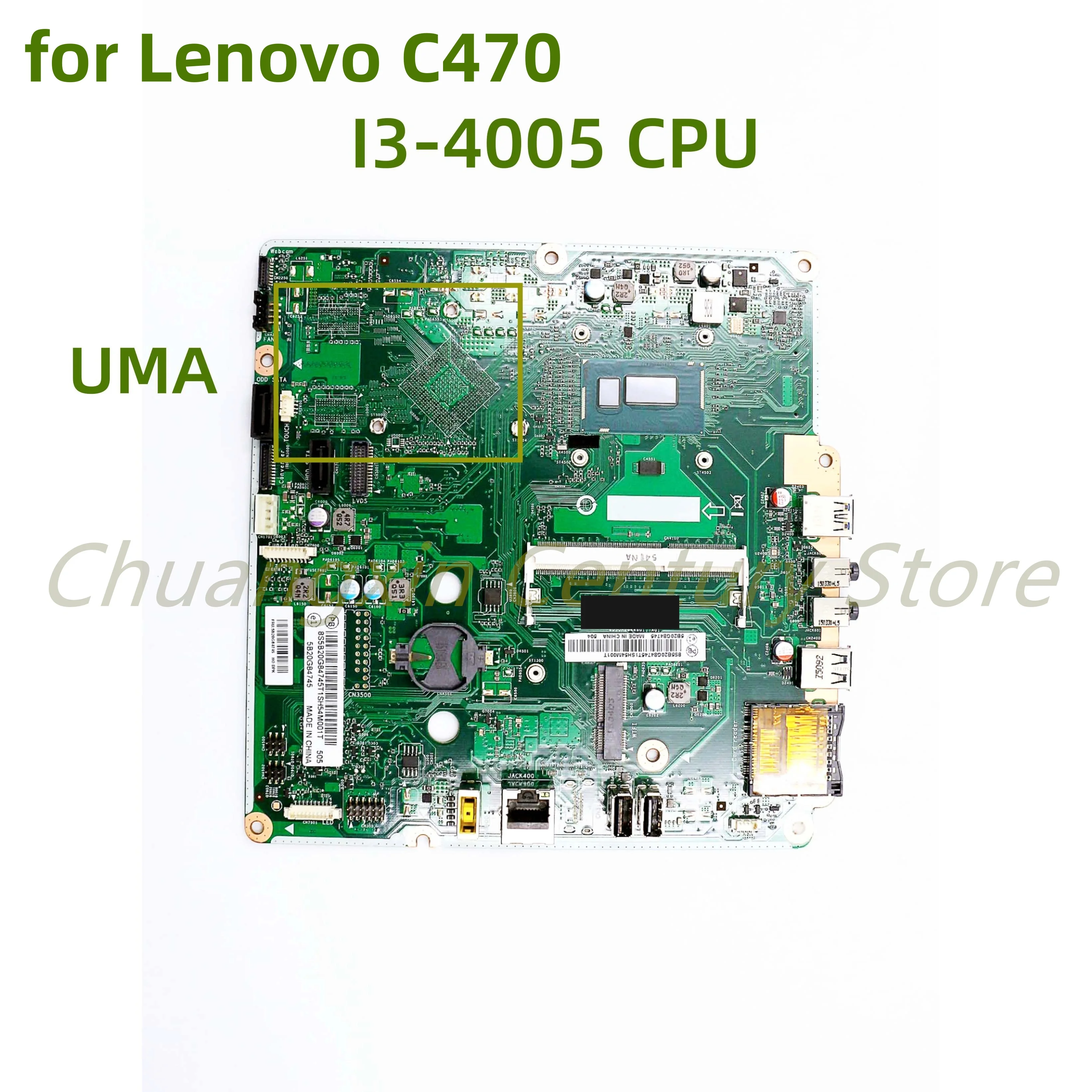 

Suitable for Lenovo C470 laptop motherboard FRU: N15V-GM-S-A2 with I3-4005U/4010U CPU GPU 1GB UMA I3-4005 100% Tested