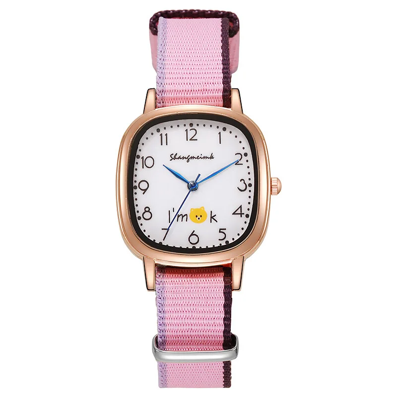 موضة جديدة فاخرة الأطفال الكرتون ساعة امرأة قماش حزام ساعة قماش للسيدات ساعات كوارتز Reloj Mujer الاطفال الفتيات على مدار الساعة