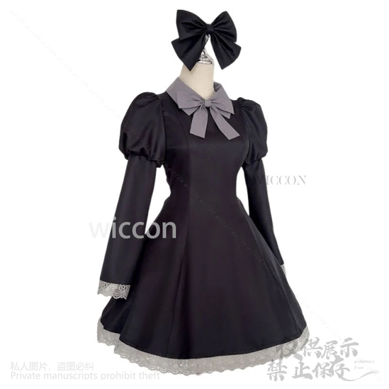 Anime Höschen & Strümpfe mit Strumpfgürtel Cosplay Strumpf Anarchie Kostüm Schwarz Goth Kleid Jirai Kei Lolita Lange Perücken Maßgeschneidert