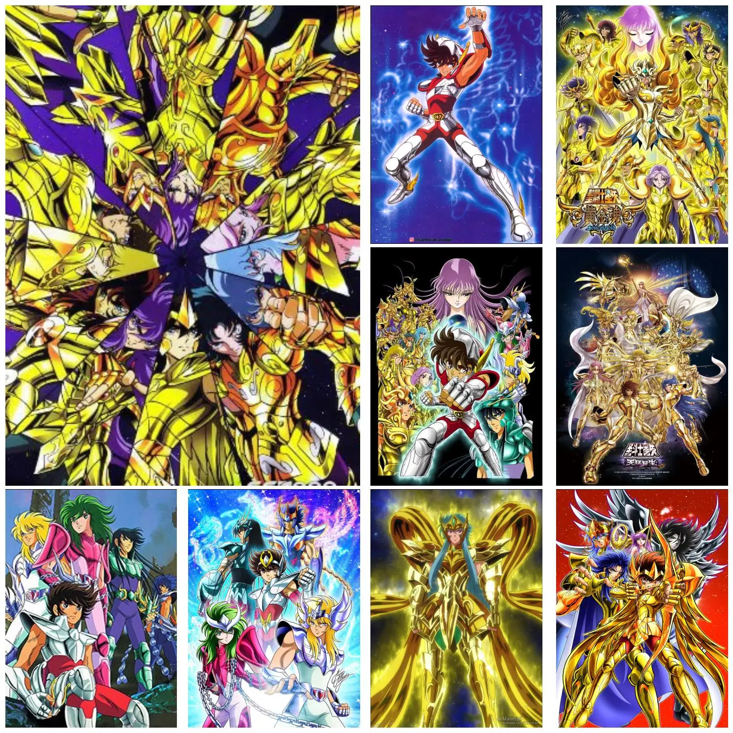 saint seiya odin cartoon Poster Prints Wall Art Canvas Painting Poster For Modern Family Living Room Home Decor