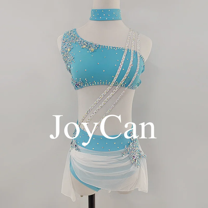 JoyCan Lyrical Two-Piece Dance Dress Printed Performance Wear for Girls Stage Dance and Ballet for Performance BD9819