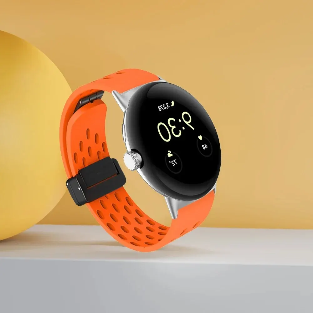 حزام مغناطيسي من السيليكون لساعة Google Pixel Watch 2 ملحقات سوار ساعة ذكية رياضية ناعمة من السيليكون لساعة Pixel 1