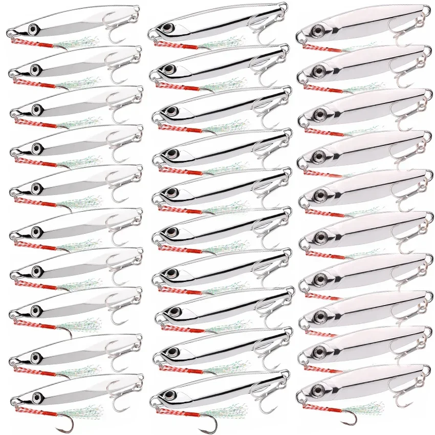 20PC/lot Zinc alloy 30g 40g 60g Metal Jig Fishing Lures Trolling Hard Bait Bass Trout Jigging Lure Jigs Saltwater Tackle