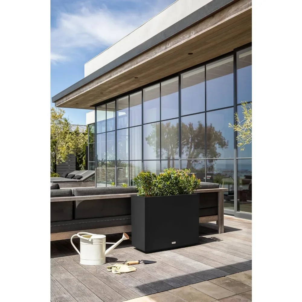 

Block Series Span Plastic Planter - Tall Rectangular Planter for Indoor or Outdoor Patio/Porch | Durable All-Weather
