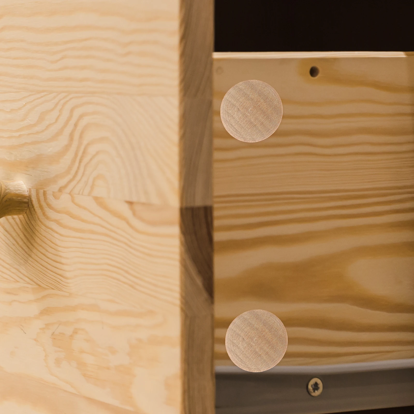 

50 Pcs Cork Replacement Hole Caps Round Button Plugs Wood Wooden for Furniture Hardwood