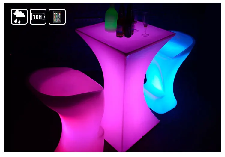 LED barre lumineuse table de cocktail barre lumineuse télécommande étanche