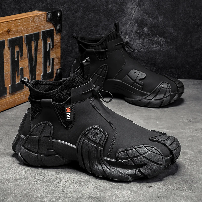 Men's Sport  Boots Autumn Winter Wear Resistant Anti-Slip Waterproof Zipper High Help Safety Fashion Work Shoes view 3