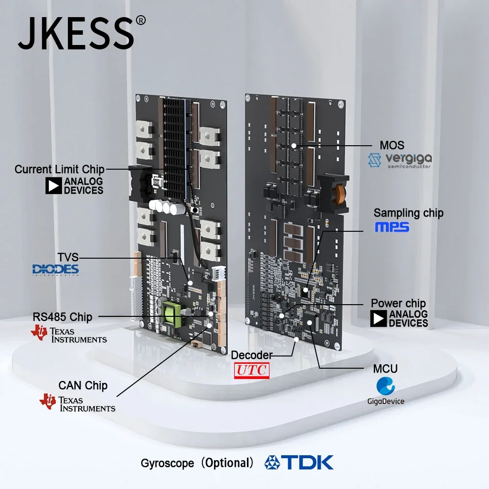 JKESS Soc Balance BMS 4S 8S 50A 100A 150A 200A 300A 12V 24V Lifepo4 LTO Li-ion BMS Parallel Series RS485 HEAT CAN for Home Solar