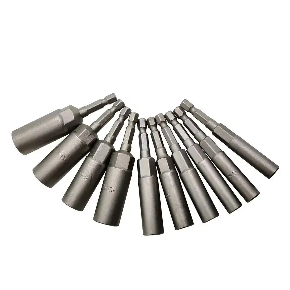 5.5-19mm Hex Socket Sleeve Adapter Screwdriver Key Head Length Deepen Impact Socket High Quality High-carbon Steel