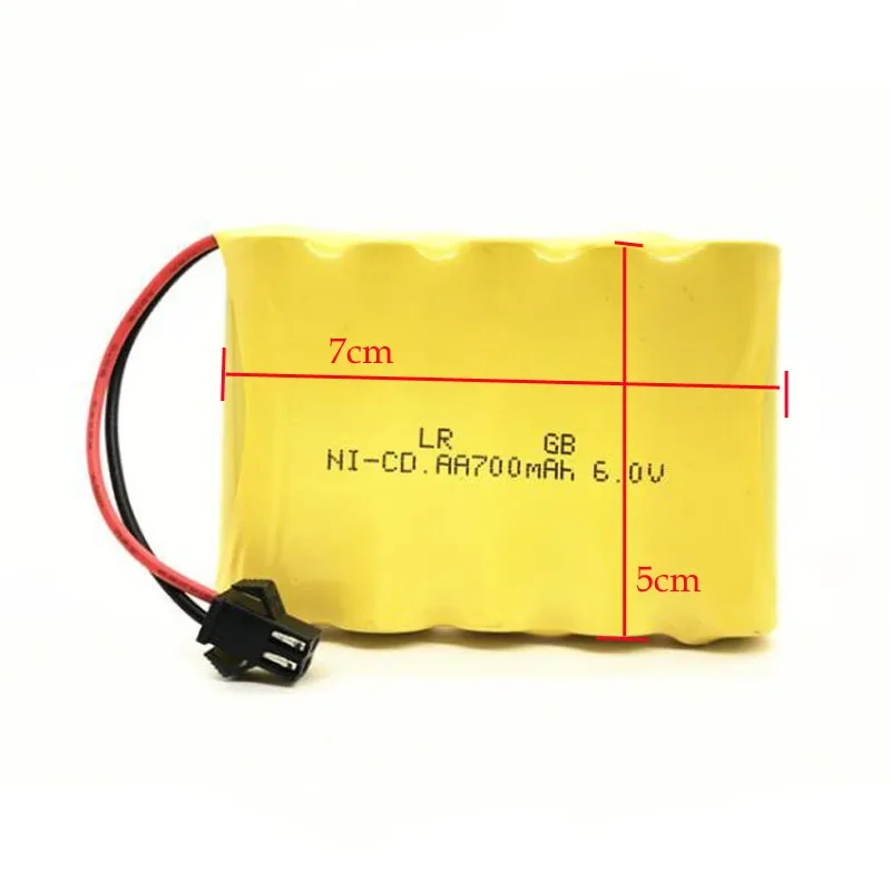 

1PC 700mAh 6.0V 5x AA NI-CD NiCD RC Rechargeable Battery Pack for Helicopter Robot Car Toys with SM Connect Plug