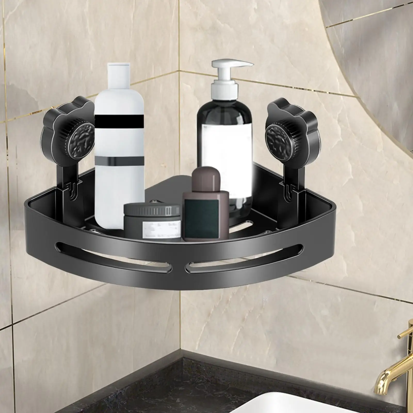 Dusche Ecke Regal Shampoo Rack Make-Up Lagerung Organizer Dusche Regal Bad Zubehör Kein Bohrer Wand Ecke Regal Lagerung