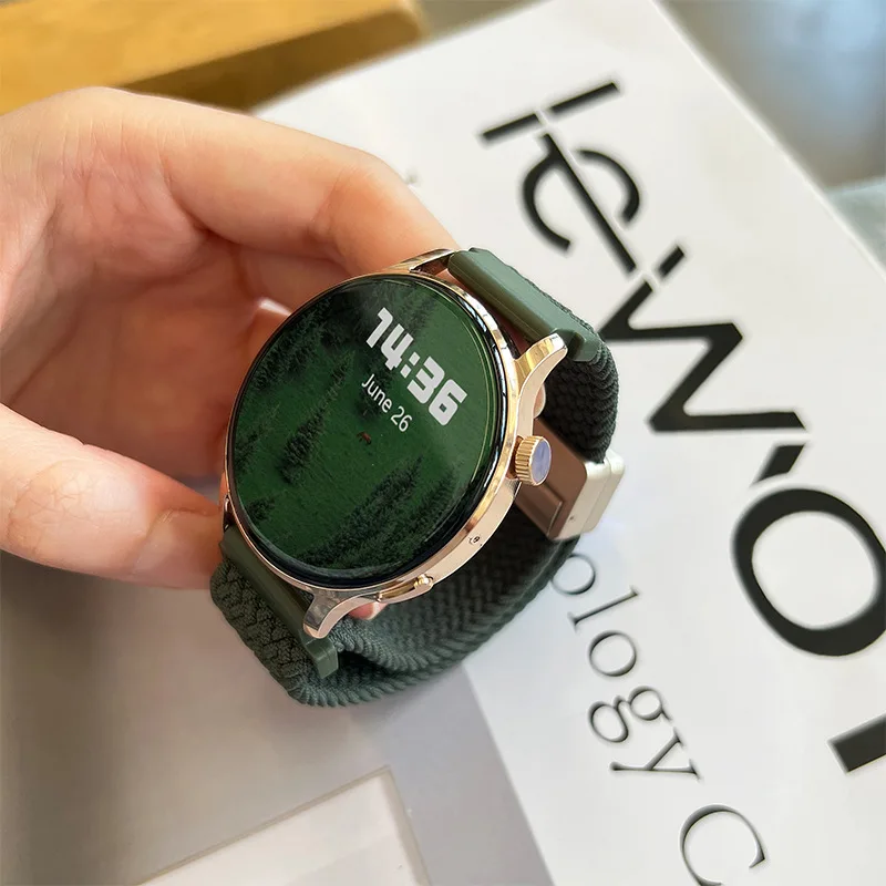 22 مللي متر مشبك مغناطيسي معصمه مناسبة لساعة هواوي 5 46 مللي متر الأحجار الكريمة النايلون حلقة حزام لساعة هواوي GT5pro 5 4 3 46 مللي متر