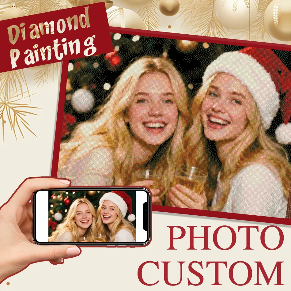 

RUOPOTY Photo Custom Diamond Painting Full Round/Square Personalized Diamond Painting Craft Kit Christmas Gift Home Wall Decors