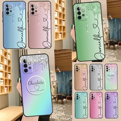 PERSONALISED initials name marbled Case For Samsung Galaxy A14 A34 A54 A52S A12 A22 A32 A52 A72 A13 A33 A53 A73 A31 A51 A71