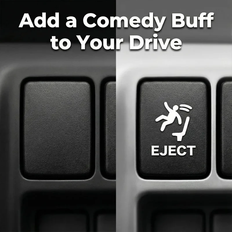 Funny Pop-Up Eject Button Sticker 