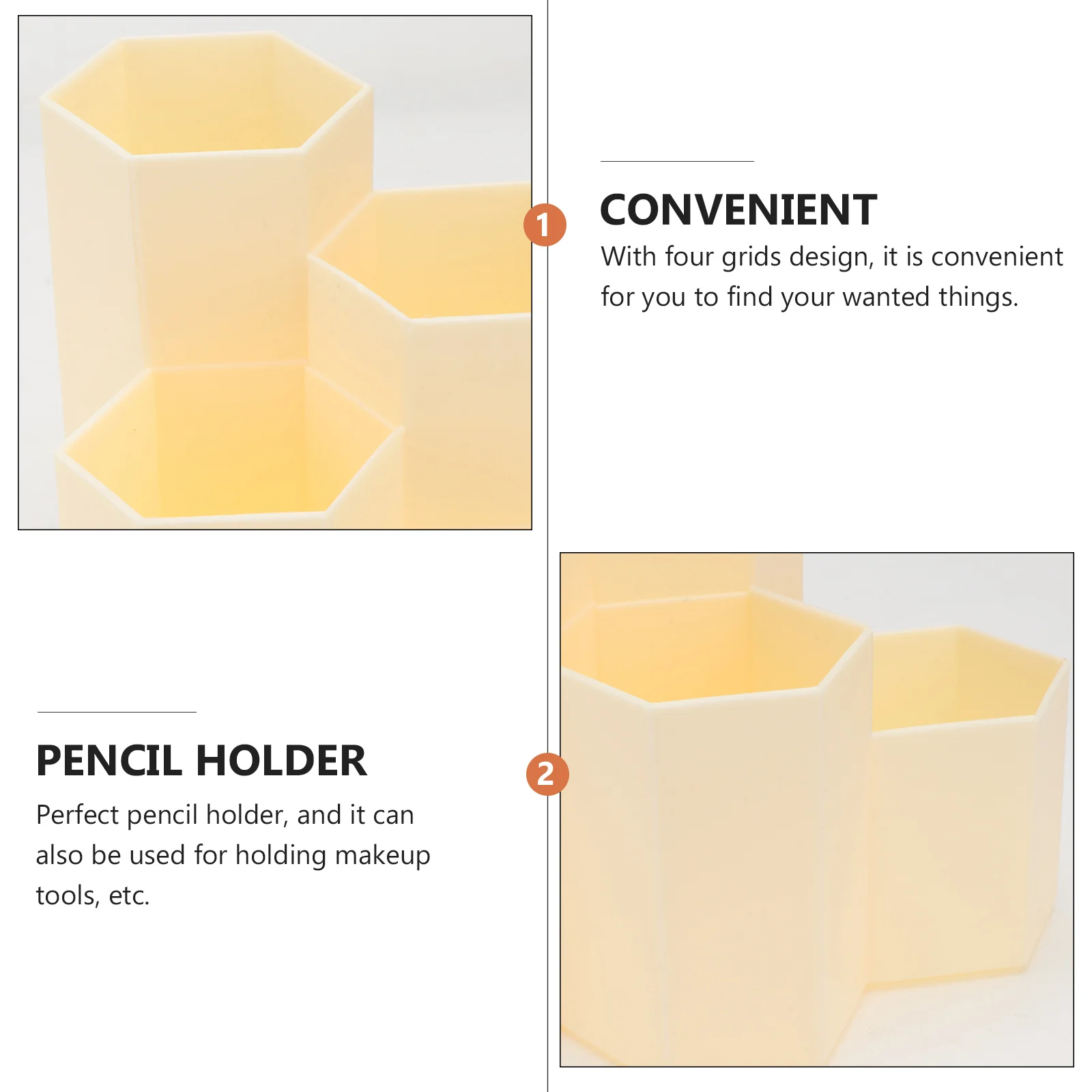 

1Pcs Hexagon Pen Holder Desktop Organizer Makeup Storage Box Stationery Pencil Pot for Office Students Pen Holder