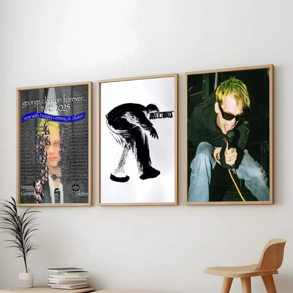 Singer G-George Clanton vaporwave Painting Calligraphy Modern Aesthetic Wall Art Print Trendy Bedroom Home Decor Gift