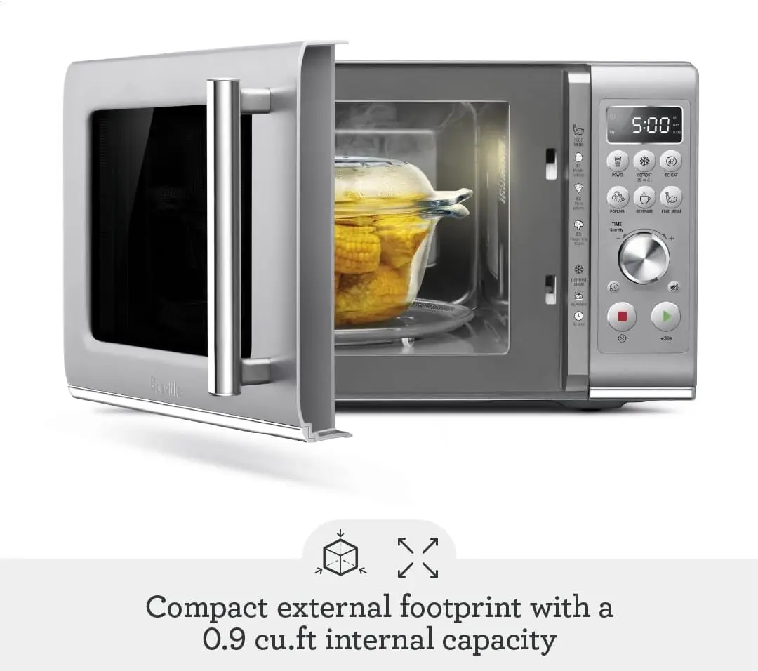 NEW Compact Wave Soft Close Microwave BMO650SIL, Silver