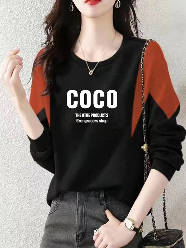 Warm Mercury Print Slim Fit Base Layer Shirt Women's Style Fleece Lined Long Sleeve round Neck Casual Top for Autumn Winter