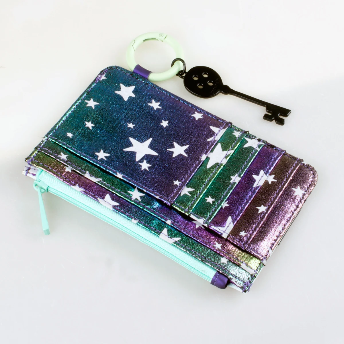 محفظة بسحاب مطبوع عالية الجودة، محفظة عملات معدنية عصرية لحامل البطاقات الفردية