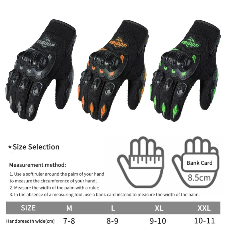 Gants de moto respirants, protection des doigts complets, sports de plein air, accessoires d'équitation de course étanches, été