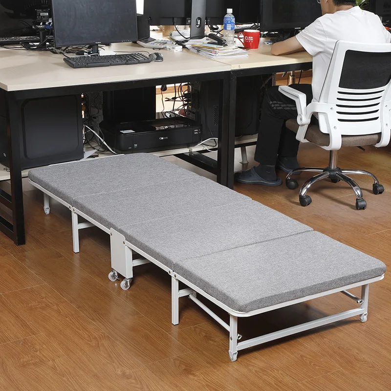 

Folding bed Office folding single bed Lunch break bed Portable four-fold sponge Hospital escort