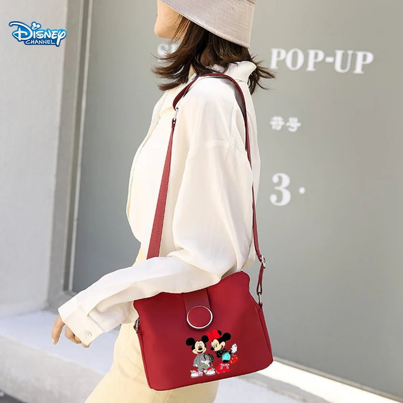 Mickey Mouse Minnie Women Shoulderbag Disney Cartoon Anime Printed Handbag Girls Daily Large Capacity Commuter Crossbody Bag Ht