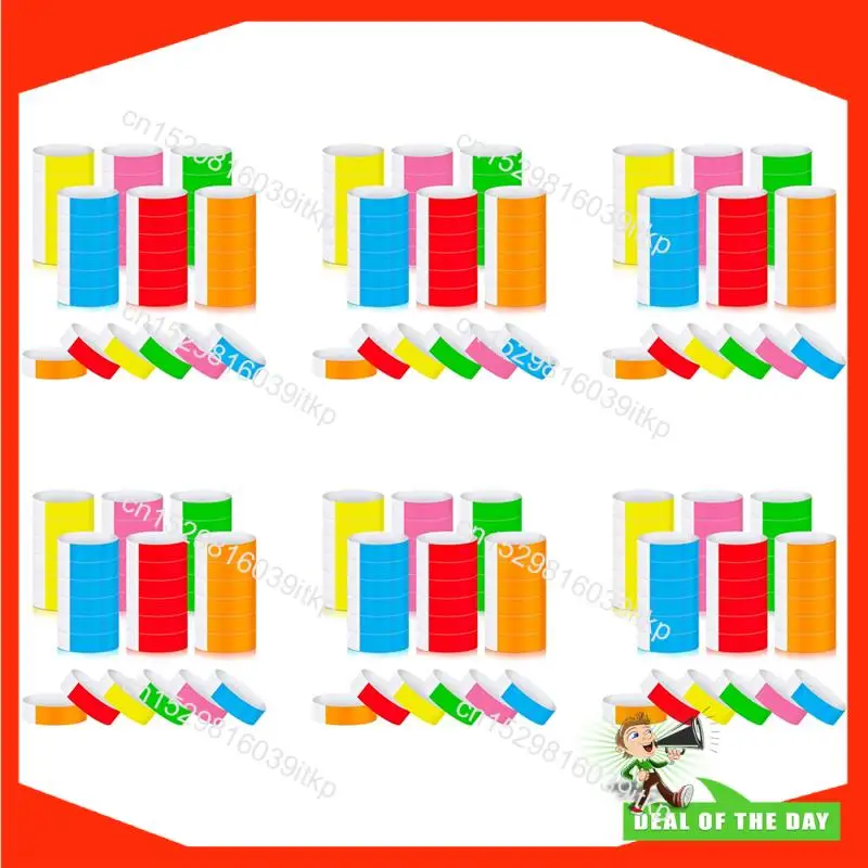 

August 3600Pcs Waterproof Hand Bands Neon Wrist Bands For Events Concert Wristbands Adhesive Wristbands For Party