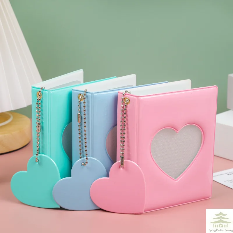 1piece 3 Inch Photocard Holder Heart Love Hollow Photo Album 32 Pockets Card Binder Mini Idol Pictures Storage Case