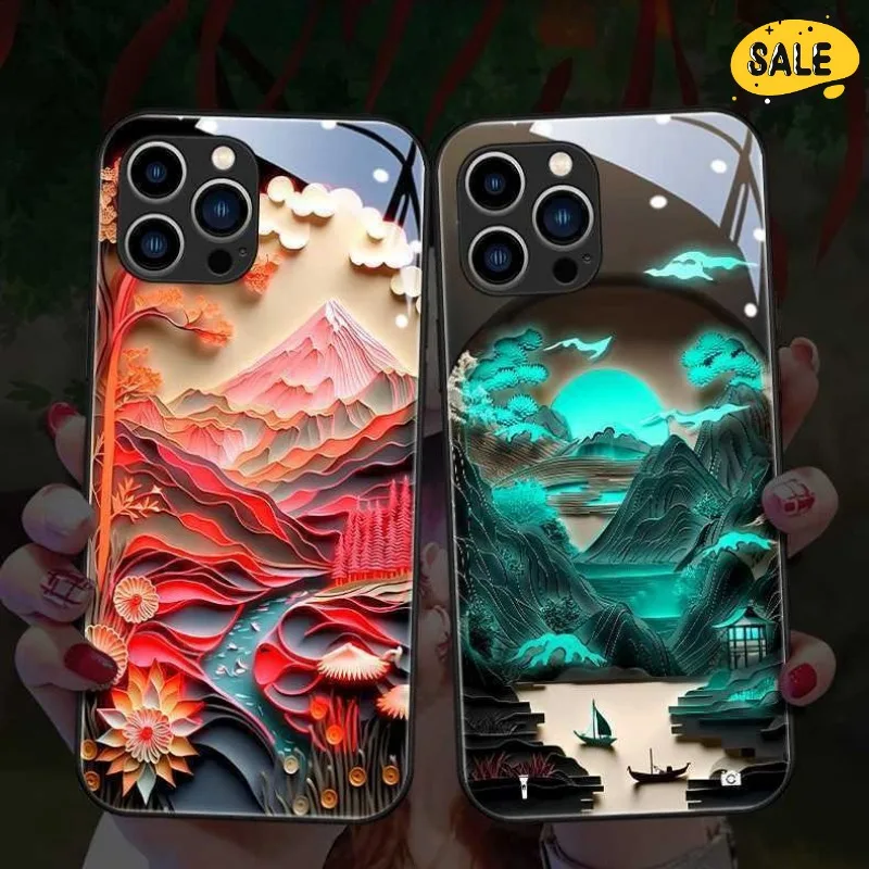

Ancient Style LED Calling Light Flash Phone Case Luminous Cover for Iphone 16 15 14 13 12 11 Pro Max XR XS Max Protector Cover