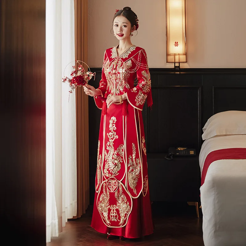 

Yourqipao Chinese Clothing Sets 2023 New Traditional China Wedding Dress Ancient Custume Hanfu Xiuhe Bridal Dresses For Women