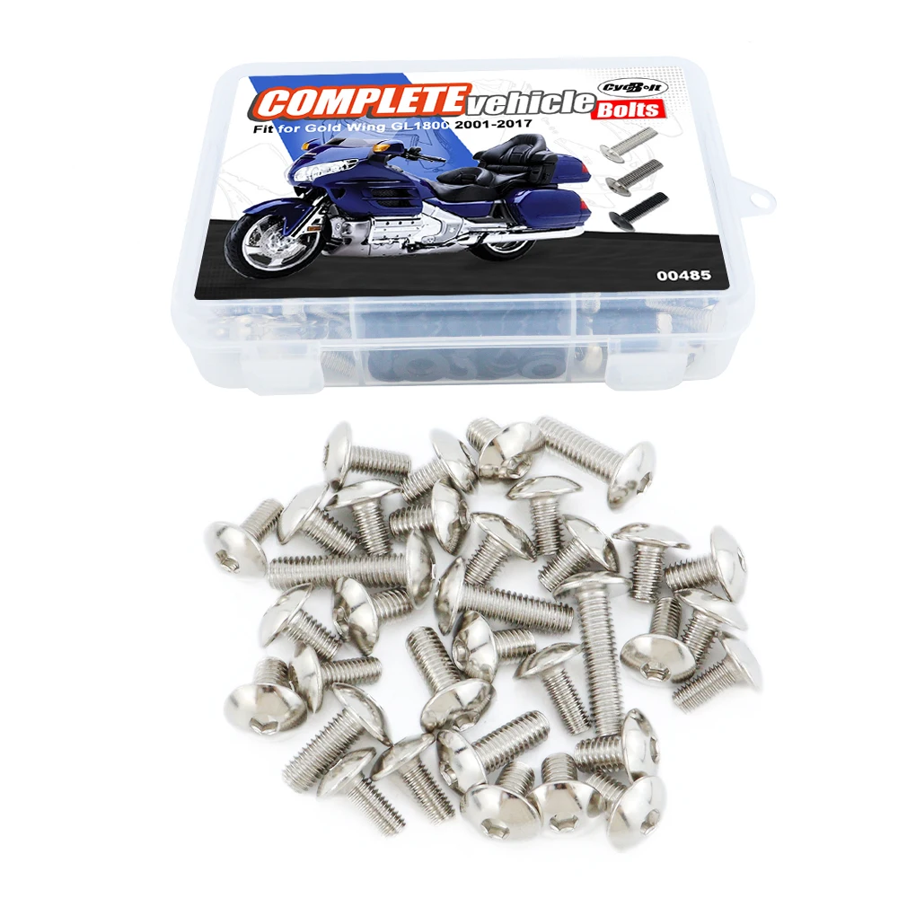 For Honda Gold Wing GL1800 2001-2017 Motorcycle Complete Full Fairing Bolts Kit Steel Screws Speed Nuts Washers Fairing Clips