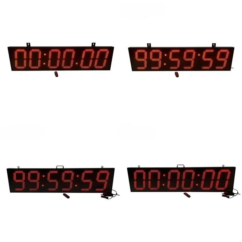 12 Inch 6 Bit LED Large Single Sided Chronograph Clock Adapter Electronic Portable Waterproof Remote Control Timer