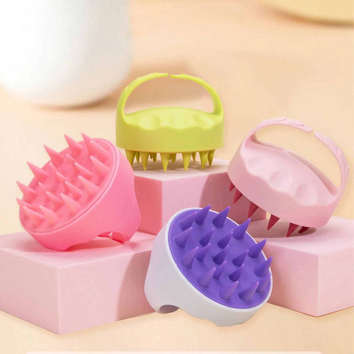 Shampoo Head Scalp Massage Brush Silicone Soft Skin Friendly Hair Washing Massager Comb Spa Massage Brush Beauty Hair Tool Salon