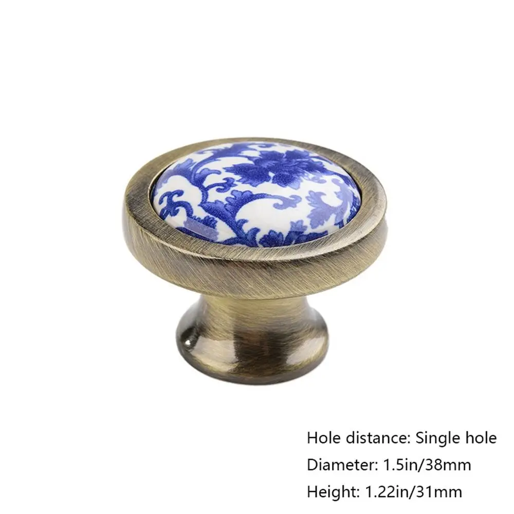 

Porcelain Flowers Ceramic Antique Creative Fashion Blue And White Dresser Cabinet Handles Pull Handles Drawer Knobs Door Handle