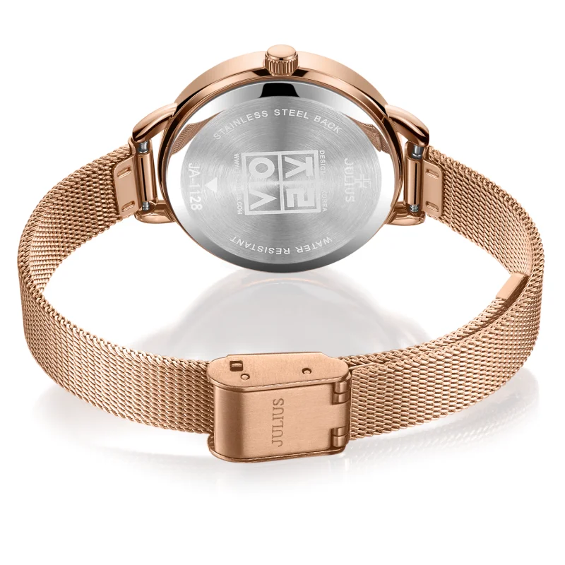 Julius Watch Julius Watch Full Stainless Steel Band Classic Bracelet Reloj Girl Friend Gift With Box JA-1128