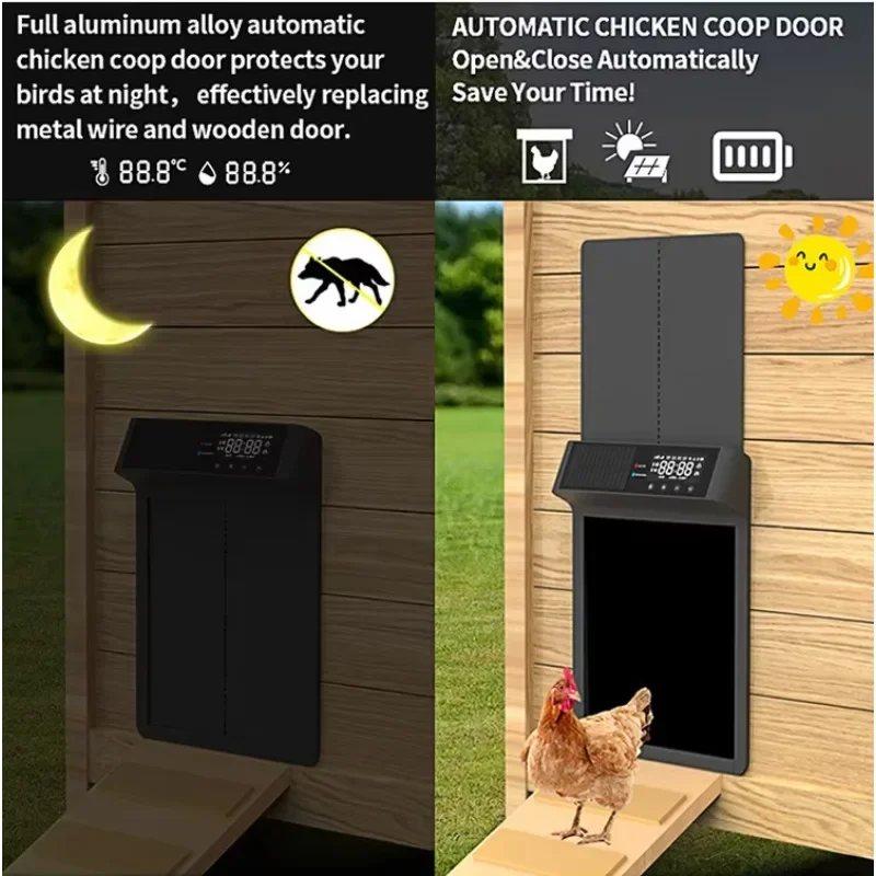 2026/Automatic Chicken Coop Door Sensing Chicken Coop Timer Control Coop Door Solar Powered Chicken Door Opener